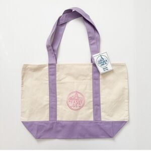 TRADER JOE'S LARGE LAVENDER Trim VIRAL Canvas Tote Bag